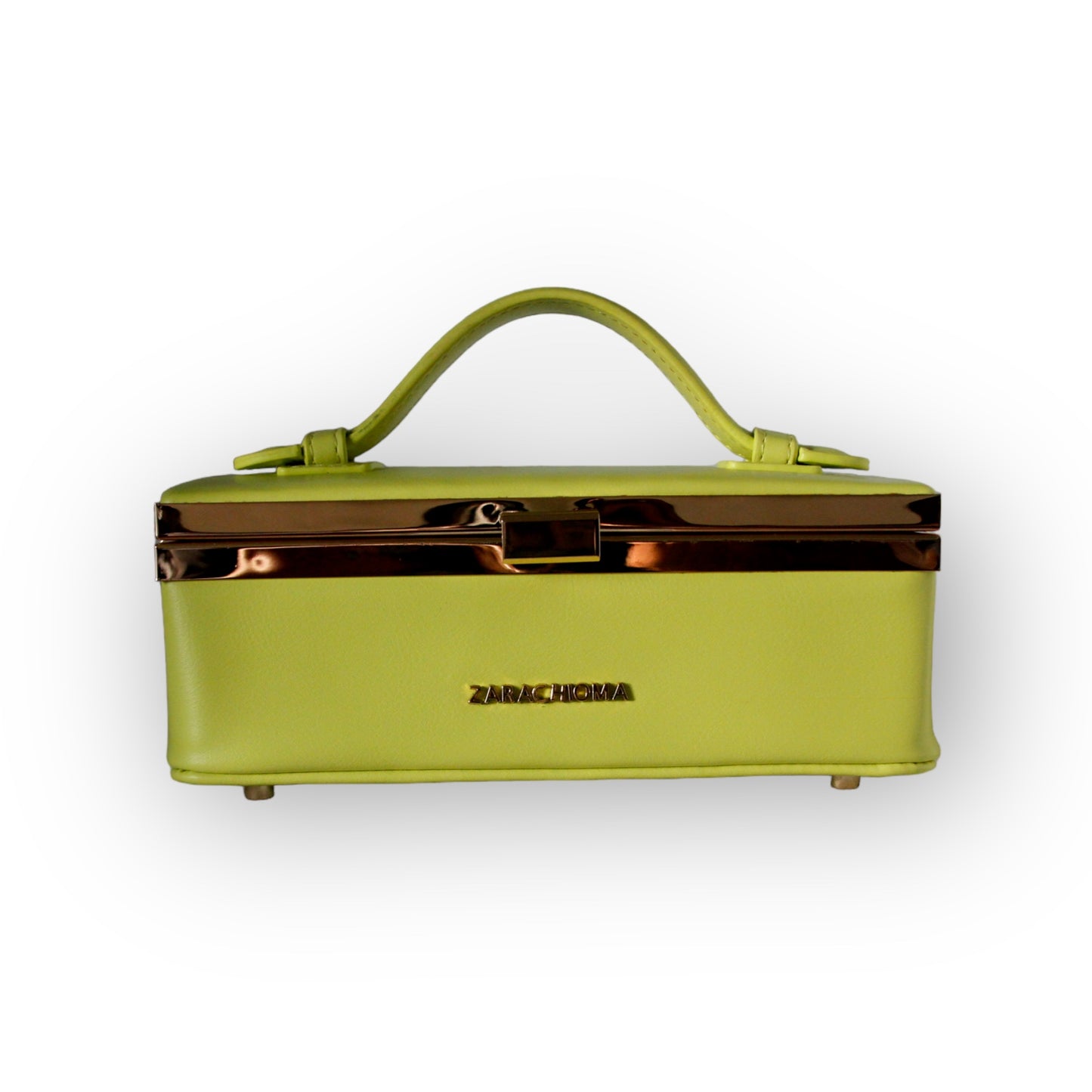 Sample Sale - Zuri top handle mini bag with gold clasp in Lime Green