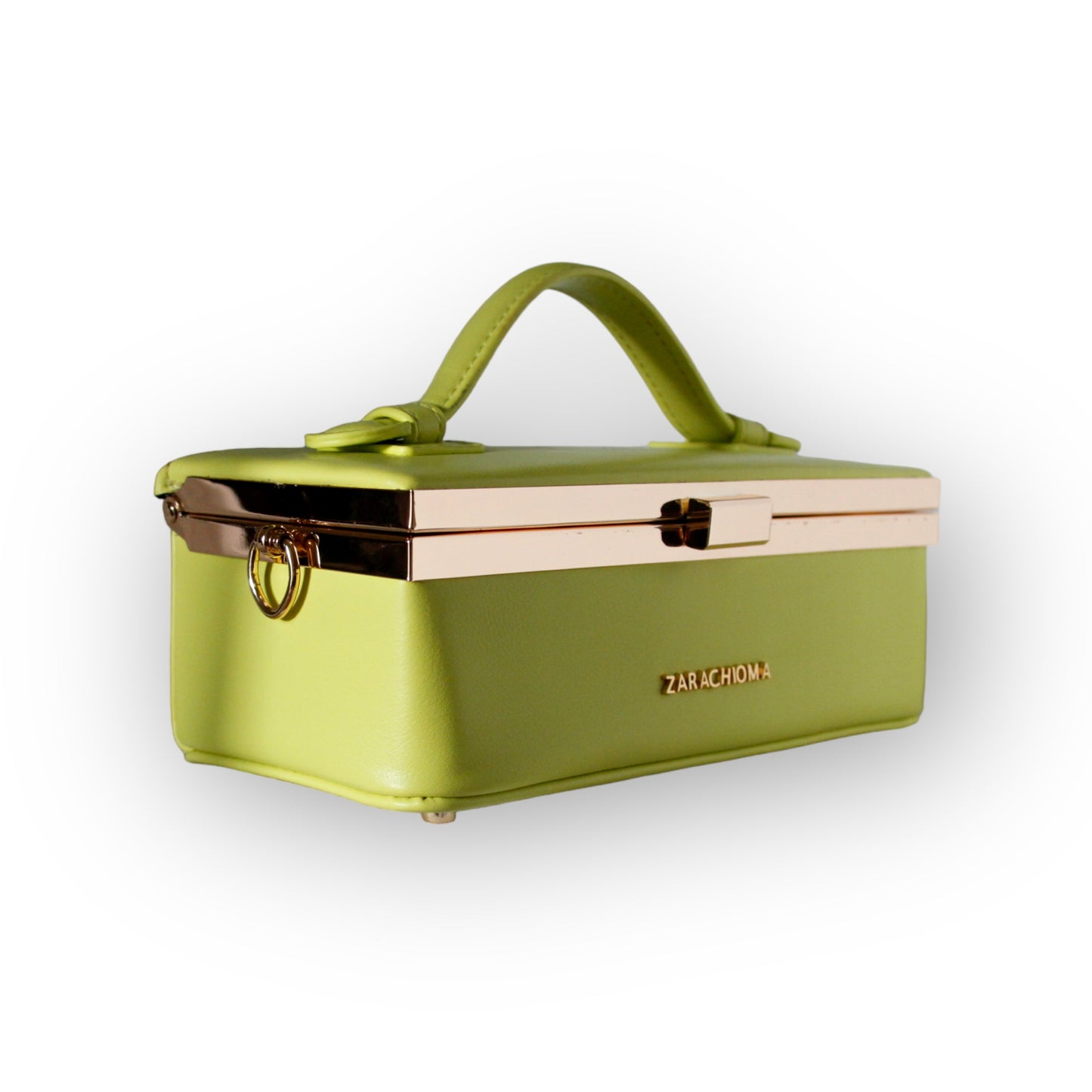 Sample Sale - Zuri top handle mini bag with gold clasp in Lime Green