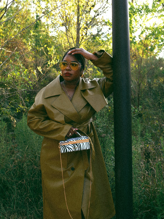 Zuri top handle mini bag with gold clasp in Zebra print genuine Pony Hair