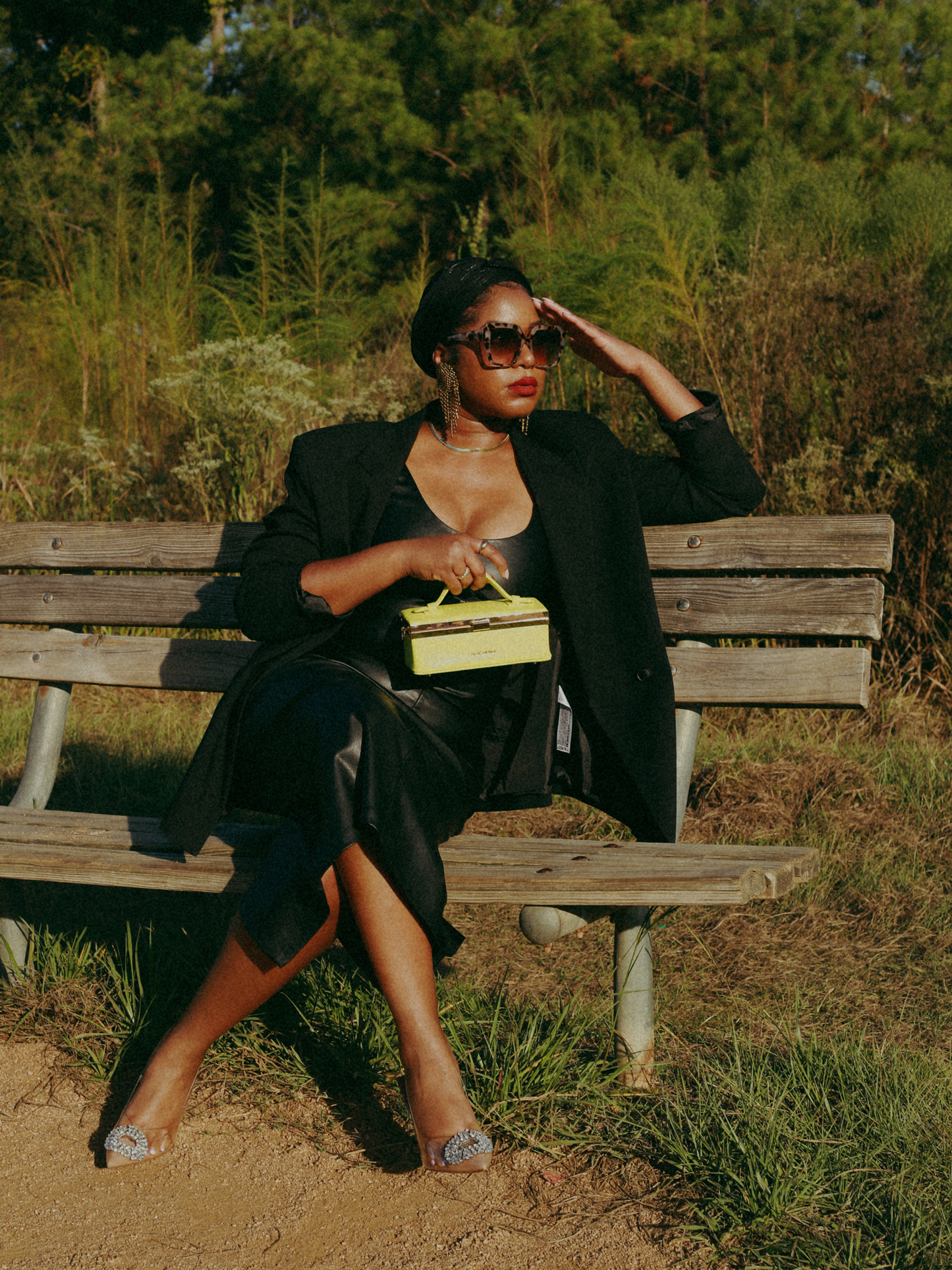 Sample Sale - Zuri top handle mini bag with gold clasp in Lime Green