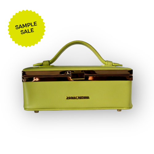 Sample Sale - Zuri top handle mini bag with gold clasp in Lime Green